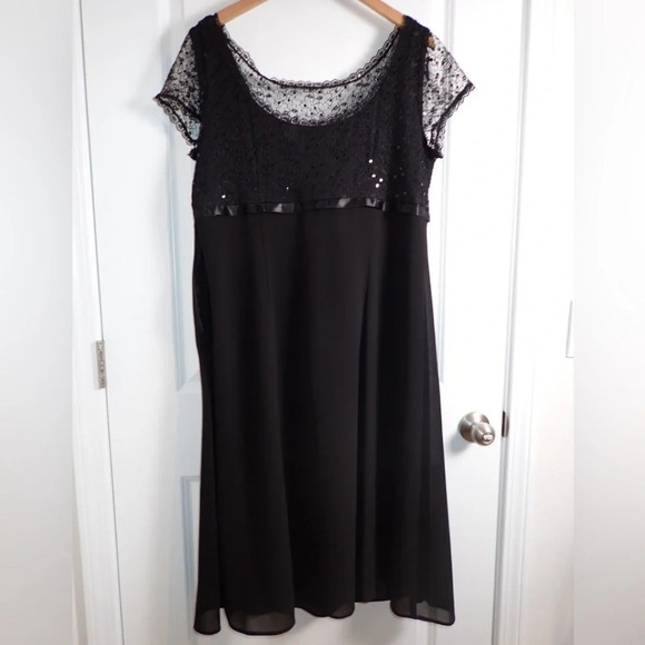 Justin Taylor Black Dress Size 16 - Picture 3 of 11